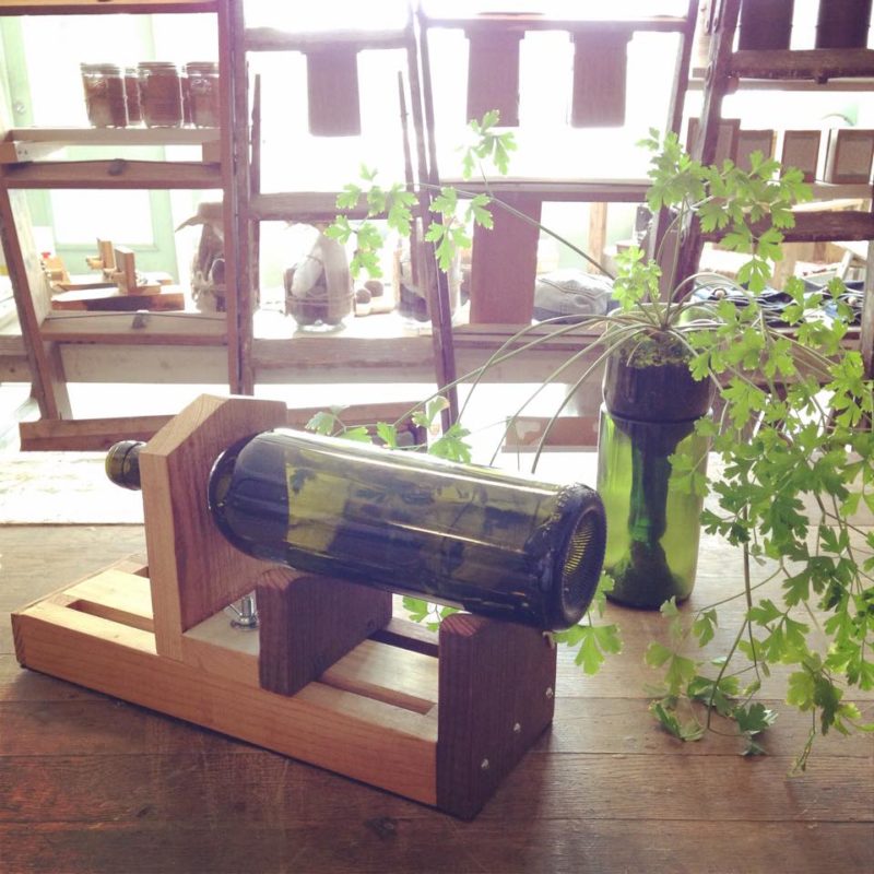 wine bottle planter
