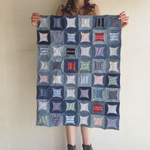 custom denim throw